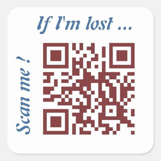 Sticker Carré Code QR (Devant)