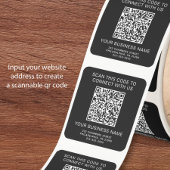 Sticker Carré Code QR Affaires Noir