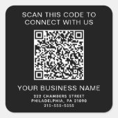 Sticker Carré Code QR Affaires Noir (Devant)