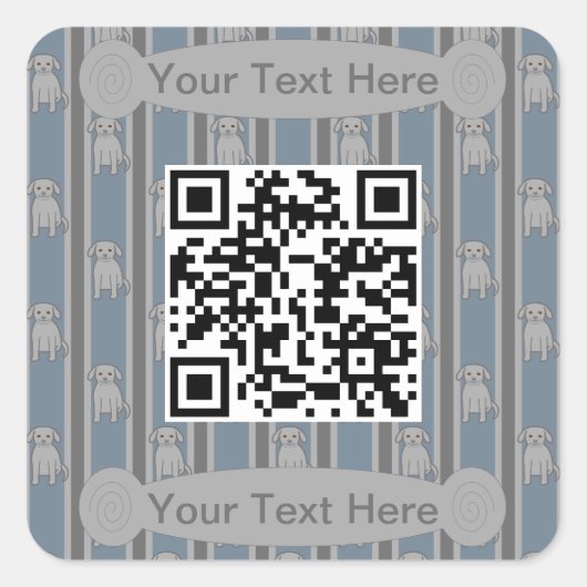 Sticker Carré Code QR amusant et fantaisiste (Devant)