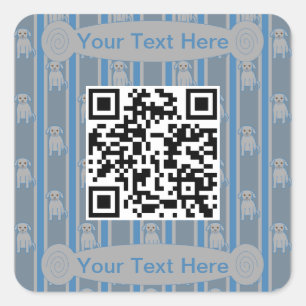 Sticker Carré Code QR amusant et fantaisiste