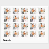 Sticker Carré Code QR artiste designer marbre rose (Feuille)