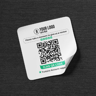 Sticker Carré Code QR Avis Trustpilot Évaluez Mon Entreprise 5 É