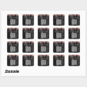 Sticker Carré Code QR Black Rose Gold Parties scintillant Drift  (Feuille)