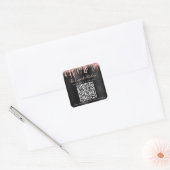 Sticker Carré Code QR Black Rose Gold Parties scintillant Drift  (Enveloppe)