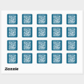 Sticker Carré Code QR bleu océan modifiable (Feuille)