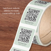 Sticker Carré Code QR Business Vert Sage