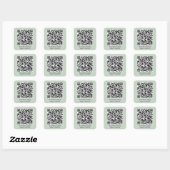 Sticker Carré Code QR Business Vert Sage (Feuille)