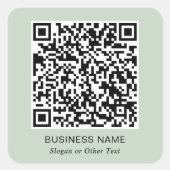 Sticker Carré Code QR Business Vert Sage (Devant)