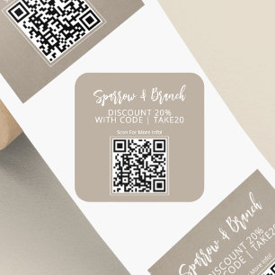 Sticker Carré Code QR Coupon de réduction scannable