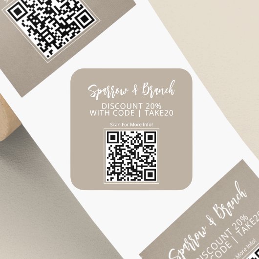 Sticker Carré Code QR Coupon de réduction scannable
