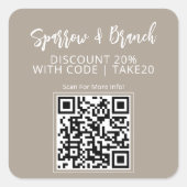 Sticker Carré Code QR Coupon de réduction scannable (Devant)