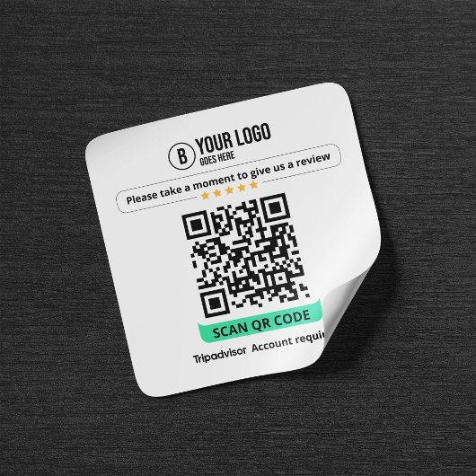 Sticker Carré Code QR de critiques Tripadvisor Évaluez l'entrepr