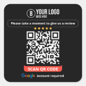 Sticker Carré Code QR de Google Avis Évaluez Mon Entreprise 5 Ét (Devant)
