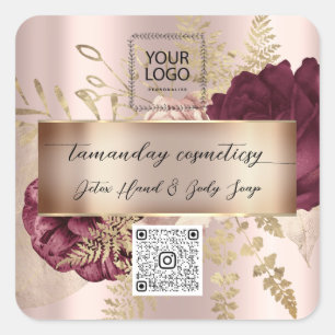 Sticker Carré Code QR de la boutique en ligne Logo Photo Produit