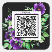Sticker Carré Code QR de Merci de Rose de lavande violette (Devant)