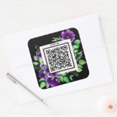 Sticker Carré Code QR de Merci de Rose de lavande violette (Enveloppe)