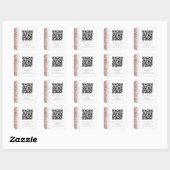 Sticker Carré Code QR de Parties scintillant or rose vers le Mar (Feuille)