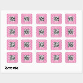 Sticker Carré Code QR de pop-corn amusant et chic (Feuille)
