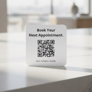 Sticker Carré Code QR de réservation de votre prochain rendez-vo