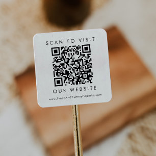 Sticker Carré Code QR de site Web de mariage ou d'entreprise ave
