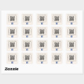 Sticker Carré Code qr d'entreprise beige Facebook (Feuille)