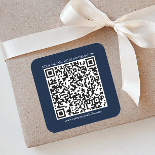 Sticker Carré Code QR d'entreprise et site Web d'entreprise simp