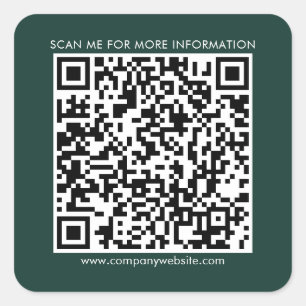 Sticker Carré Code QR d'entreprise et site Web moderne personnal
