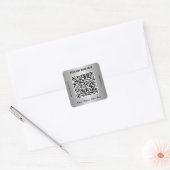 Sticker Carré Code QR d'entreprise moderne Silver (Enveloppe)