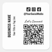Sticker Carré Code QR des médias sociaux (Devant)