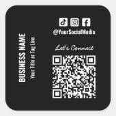 Sticker Carré Code QR des médias sociaux (Devant)
