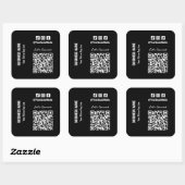 Sticker Carré Code QR des médias sociaux (Feuille)