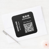 Sticker Carré Code QR des médias sociaux (Enveloppe)