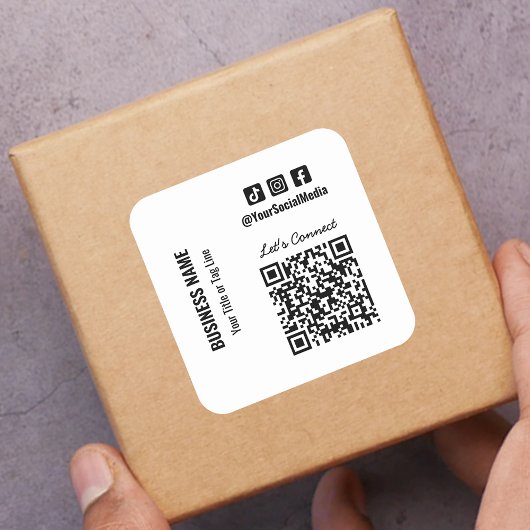 Sticker Carré Code QR des médias sociaux