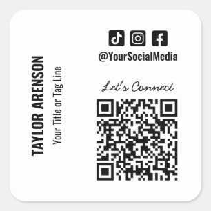 Sticker Carré Code QR des médias sociaux