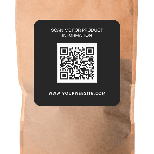 Sticker Carré Code qr d'informations commerciales en noir blanc