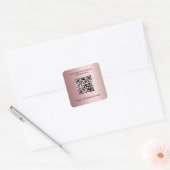Sticker Carré Code QR d'informations commerciales rose églantine (Enveloppe)