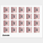 Sticker Carré Code QR d'informations commerciales rose poudré (Feuille)