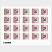 Sticker Carré Code QR d'informations de maintenance rose poudré (Feuille)