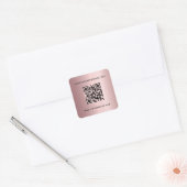 Sticker Carré Code QR d'informations de maintenance rose poudré (Enveloppe)