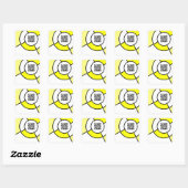 Sticker Carré code QR du bullseye jaune (Feuille)
