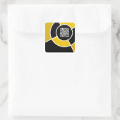 Sticker Carré code QR du bullseye orange (Sac)