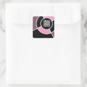 Sticker Carré code QR du bullseye rose (Sac)
