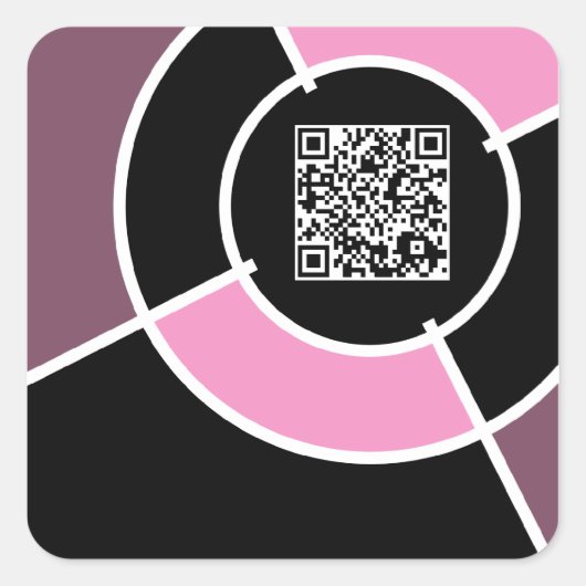 Sticker Carré code QR du bullseye rose (Devant)