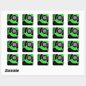 Sticker Carré code QR du bullseye vert (Feuille)