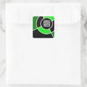 Sticker Carré code QR du bullseye vert (Sac)