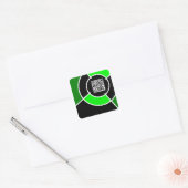 Sticker Carré code QR du bullseye vert (Enveloppe)