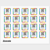 Sticker Carré Code QR du lien Google Review (Feuille)