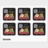 Sticker Carré Code QR du Merci de chats mignon (Feuille)