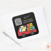 Sticker Carré Code QR du Merci de chats mignon (Enveloppe)